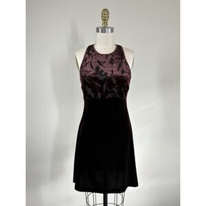 Vintage 90s Y2K Brown Velvet Dress 4 Mica Whimsigoth Grunge Fairy Party Cocktail